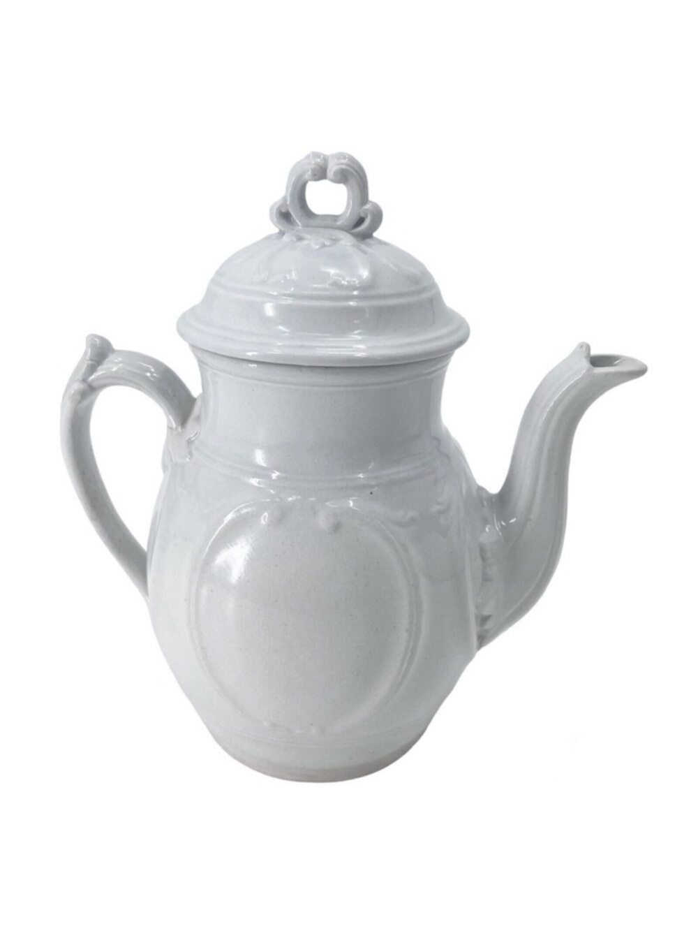 Antique Victorian White Ironstone China Teapot Cottage Farmhouse Decor